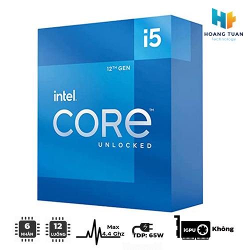 CPU Intel Core i5 12400F 2.5GHz Turbo 4.4GHz 6 nhân 12 luồng 18MB LGA 1700