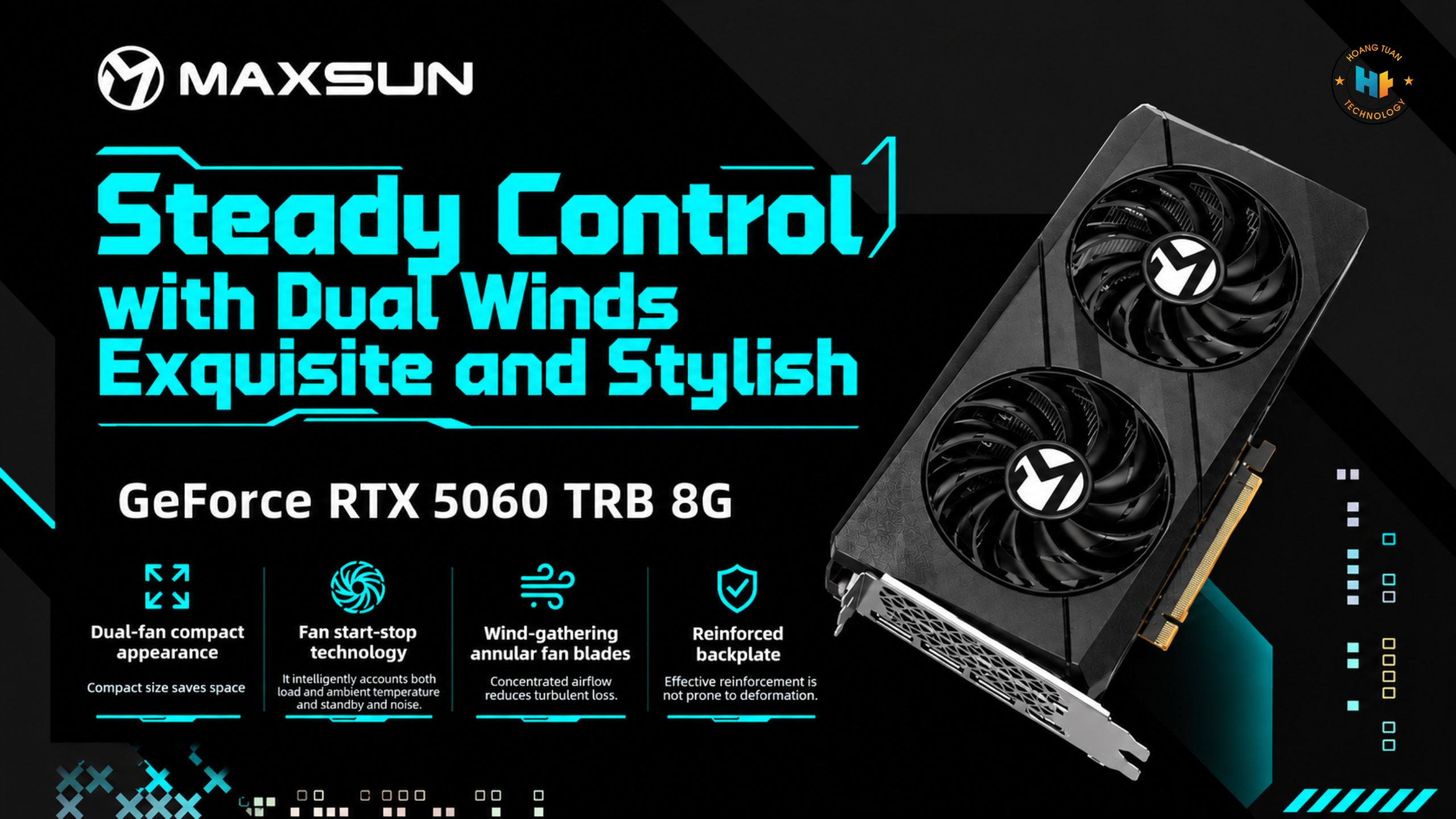 MAXSUN RTX 5060 TRB 8G – GPU Blackwell với bộ nhớ GDDR7