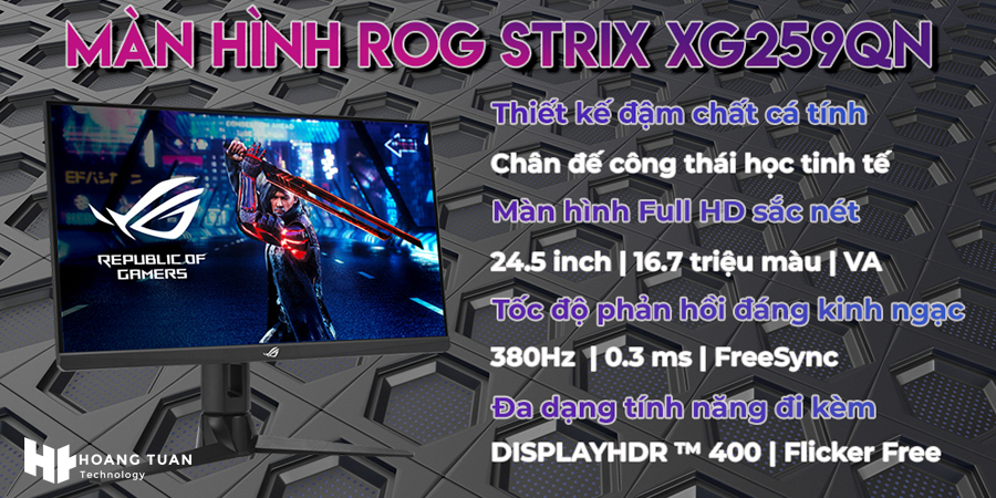 Màn hình gaming Asus ROG Strix XG259QN 380Hz 0.3ms FHD IPS chính hãng giá tốt