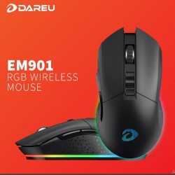 Chuột DareU EM901 RGB Wireless Black