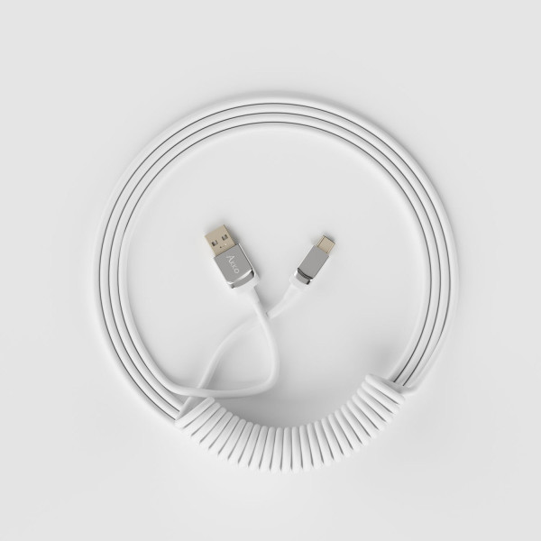 AKKO Coiled Cable White- Dây cáp bàn phím AKKO