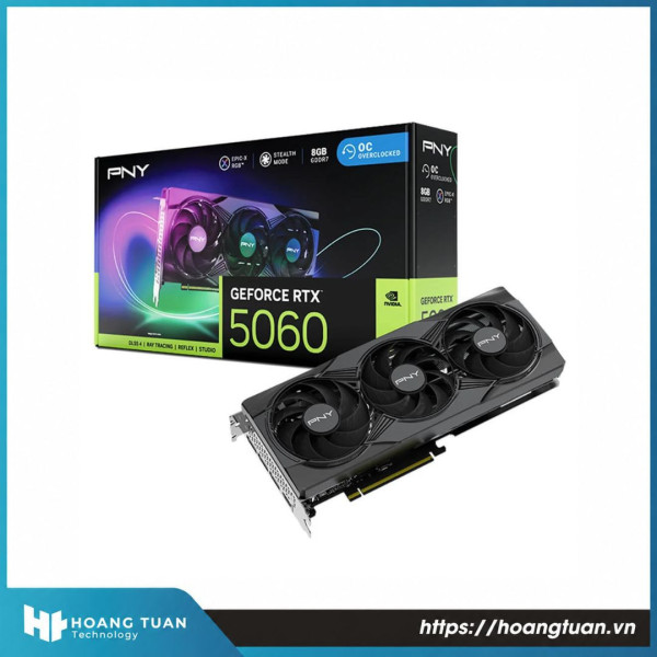 Card màn hình PNY GeForce RTX 5060 8GB ARGB EPIC-X RGB OC Triple Fan GDDR7