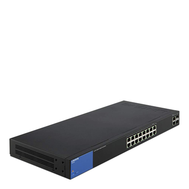 Linksys Business LGS318P 16-Port Gigabit PoE+ (125W) Smart Managed Switch + 2x Gigabit SFP/RJ45 Combo Ports