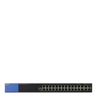 Linksys Business LGS528P 24-Port Gigabit PoE+ (192W) Managed Switch + 2x Gigabit Ethernet + 2x Gigabit SFP/RJ45 Combo Ports