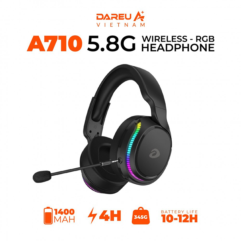 Tai nghe không dây DAREU A710 (RGB – WIRELESS 5.8G)