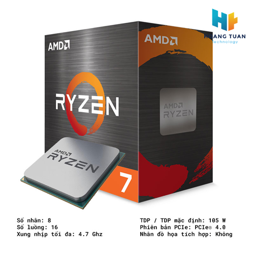 CPU AMD Ryzen 7 5800X 3.8GHz boost 4.7GHz 8 nhân 16 luồng 32MB