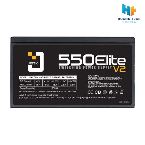Nguồn máy tính Jetek Elite V2 550W Plus 