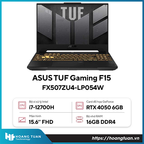 Laptop ASUS TUF Gaming F15 FX507ZU4-LP054W Intel Core i7-12700H - 16GB -512GB - RTX4050 -15.6 inch FHD - Win 11 - Xám
