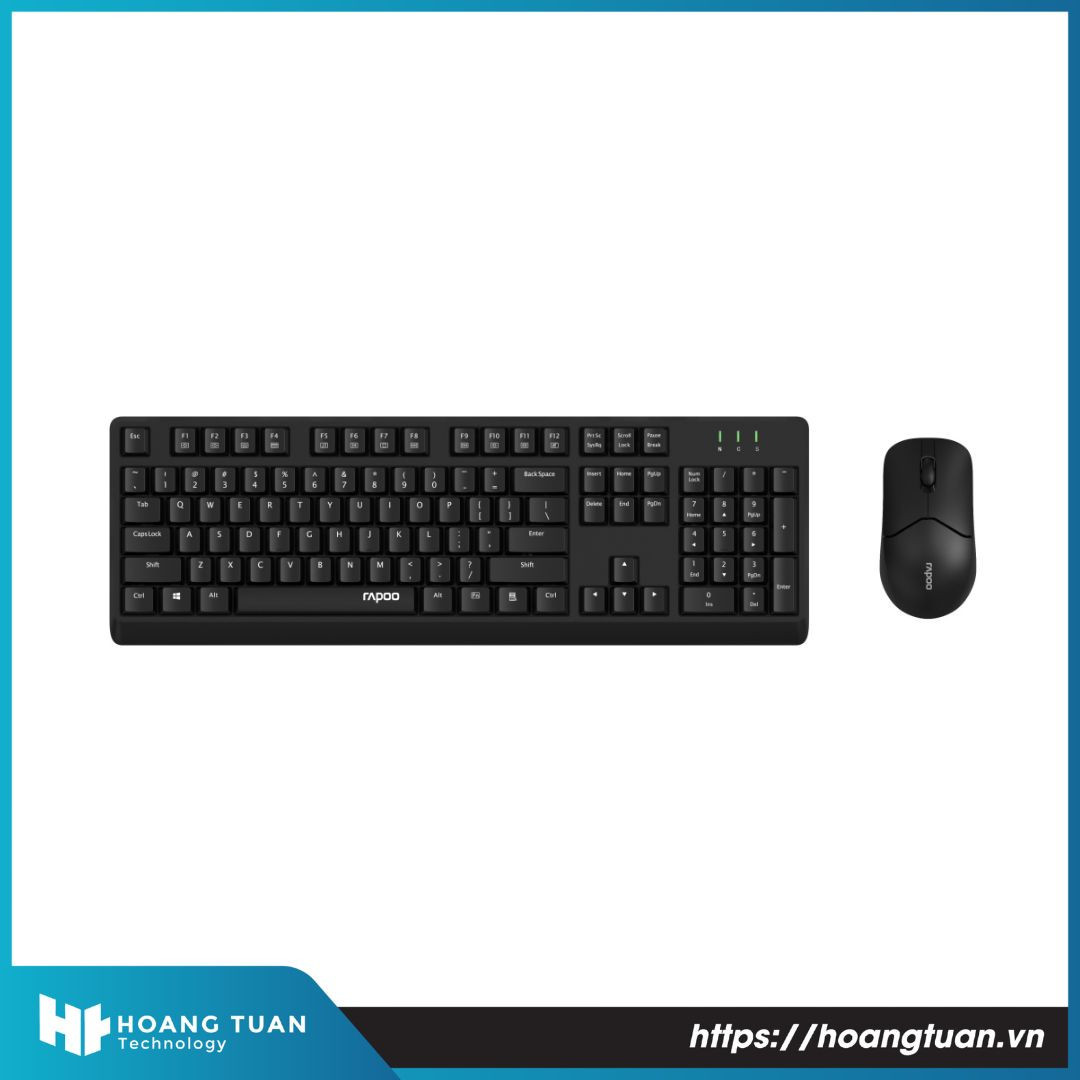 Combo Bàn Phím Chuột Không Dây Rapoo X1500 2.4GHz Chống Nước