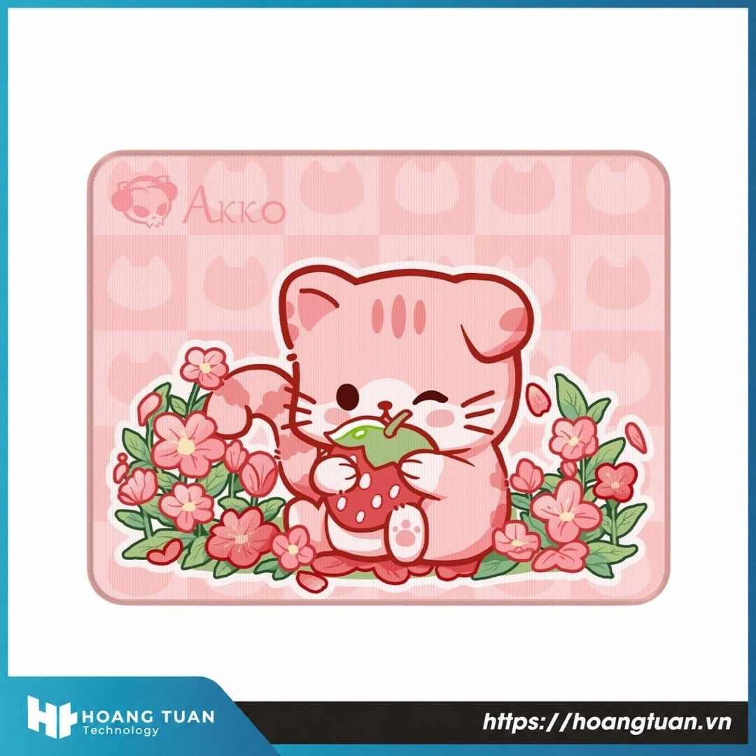 Bàn Di Chuột AKKO - Cat Theme Mousepad - Pink ANGIE (360x280mm)
